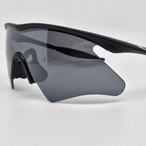 Oakley 09-233 New M Frame Jet Black Frame Grey Polarized Heater Lens Sunglasses